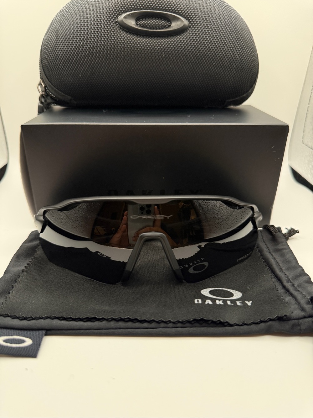 Oakley Black Shield Sunglasses with Dark Lenses